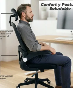 silla mesh ejecutiva ergonómica ergo1 negra